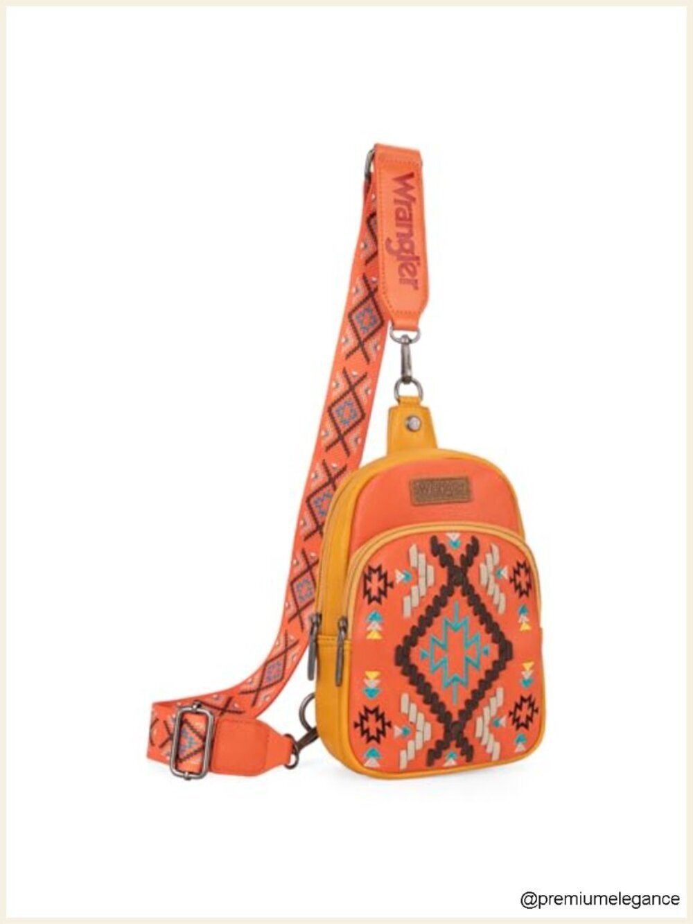 Aztec Crossbody Sling Bag Women Shoulder Chest Bag Purse Whipstitch Design